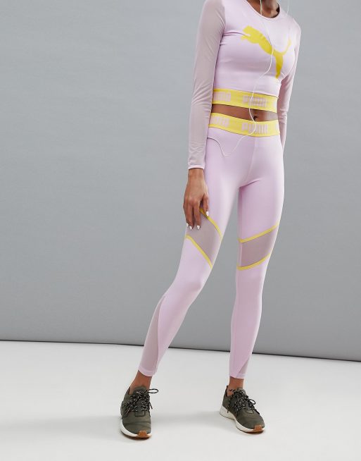 Puma Exclusive To ASOS Mesh Panel Legging In Lilac