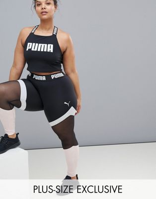 puma exclusive to asos mesh panel leggings in black