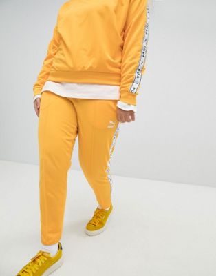 Taped Side Stripe Track Pants In Yellow 