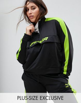 Track Jacket In Black And Neon Green 