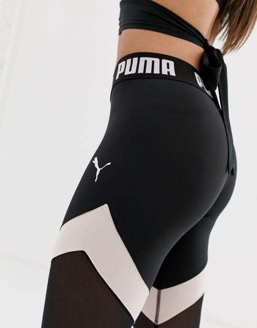 Puma Exclusivit ASOS Legging empi cement en tulle Noir et rose