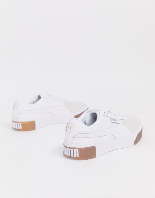 puma exotic cali trainers with gum sole in white