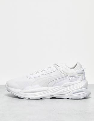Puma Extent Nitro mono trainers in white and grey - ASOS Price Checker