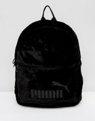 Puma Faux Fur Backpack In Black | ASOS