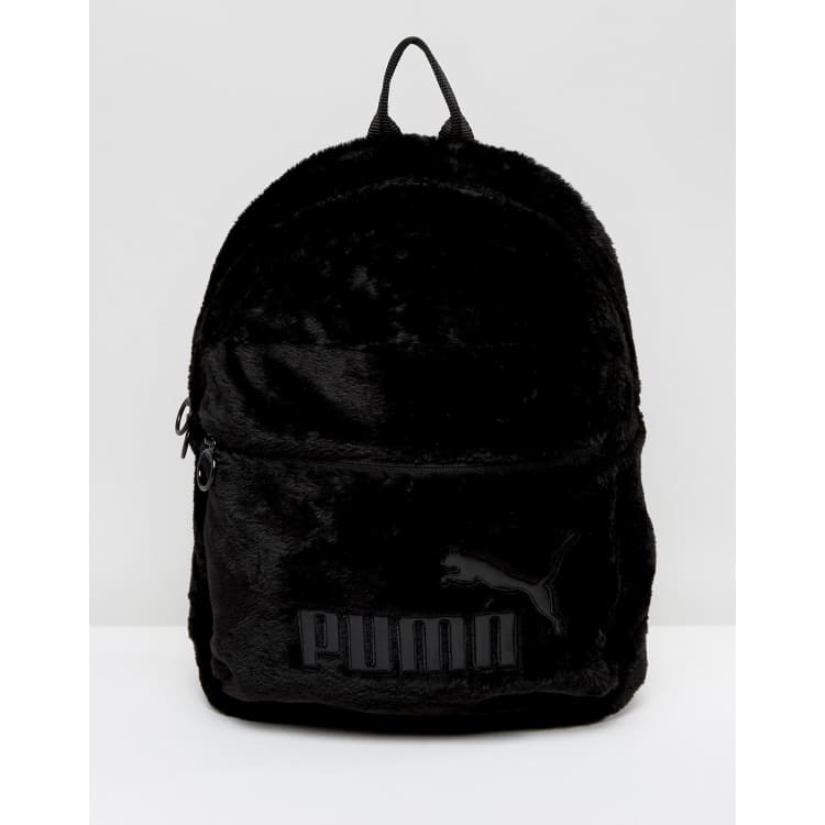 Black discount furry backpack