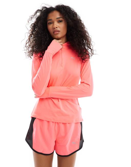 PUMA - Favourites - Hardlooptop met 1/4 rits in neon roze