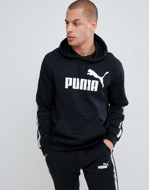 Puma Felpa nera con cappuccio e fettuccia 85241601