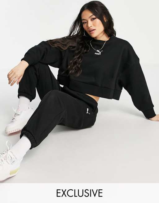 PUMA - Felpa nera oversize squadrata - In esclusiva per ASOS