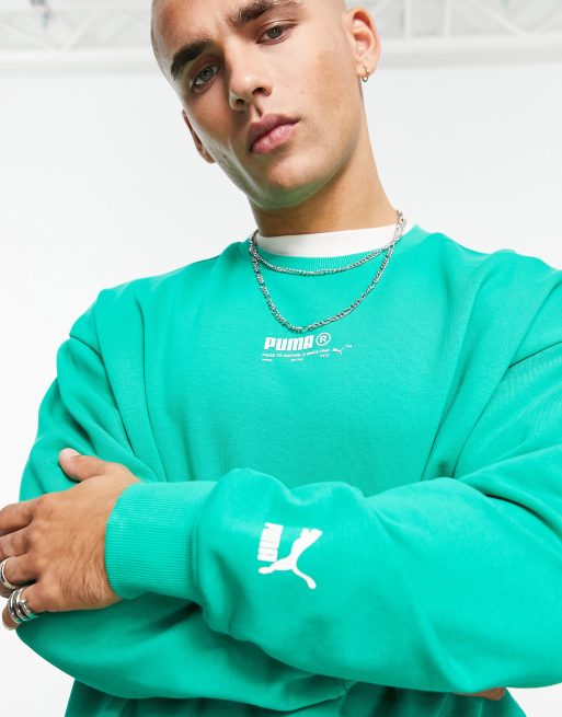 Puma - Felpa verde lavaggio acido chiaro - In esclusiva per ASOS