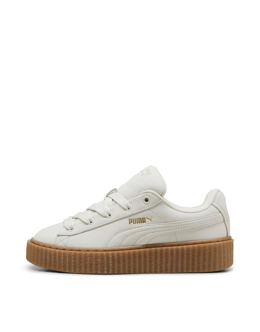 Shop Puma Fenty Creeper Phatty Sneakers In Off-white With Gum Soles