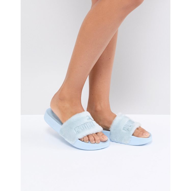 Light blue 2025 puma slides