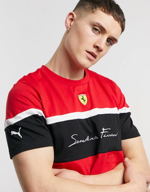 Puma Ferrari script graphic t shirt in red