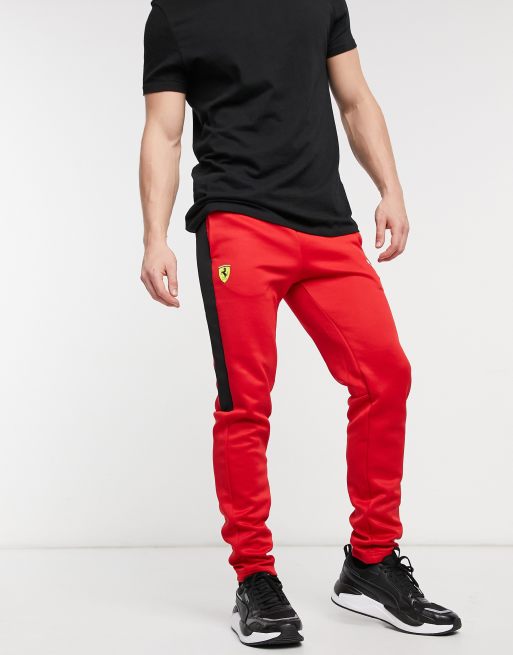 PUMA ferrari T7 tracksuit bottoms in red