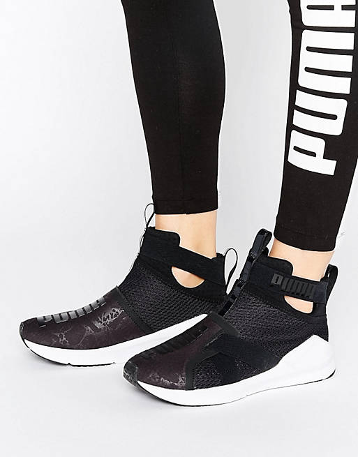 espina alma Restringido Puma Fierce Strap Sneakers In Black | ASOS