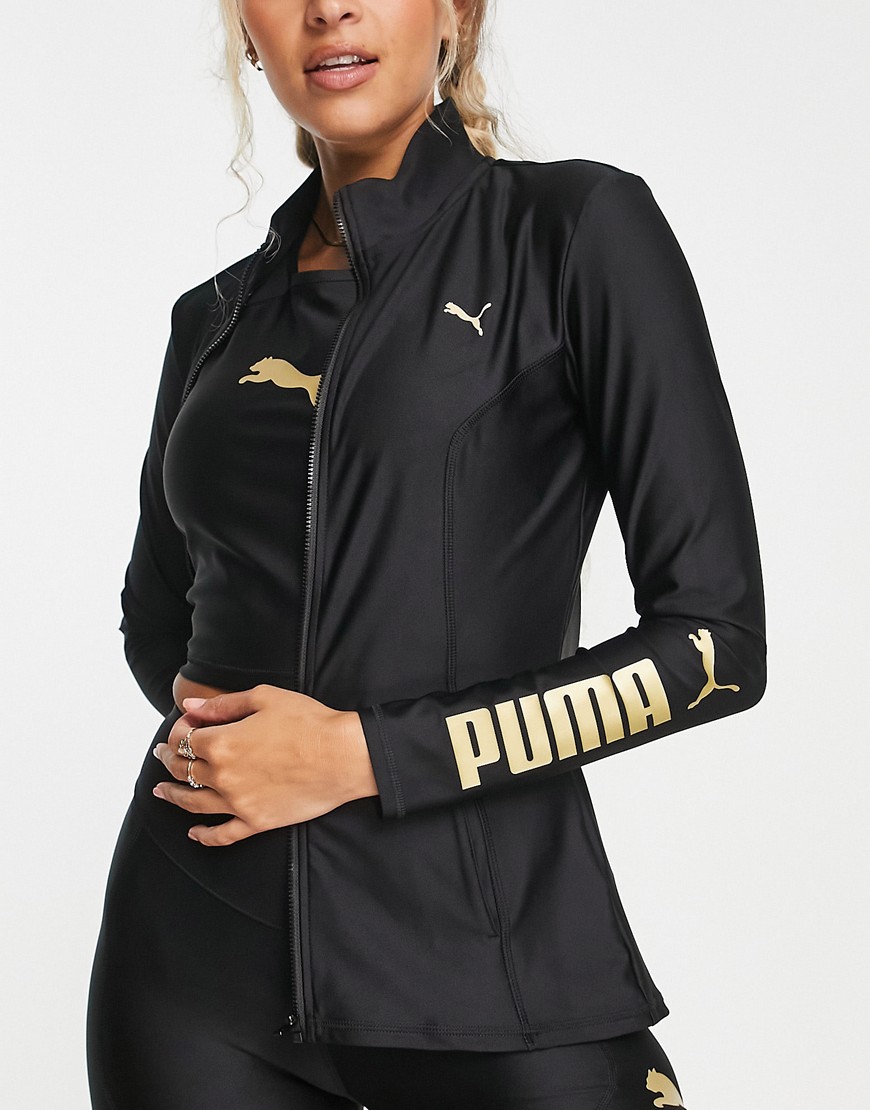 Puma fit Eversculpt fitted track top in black