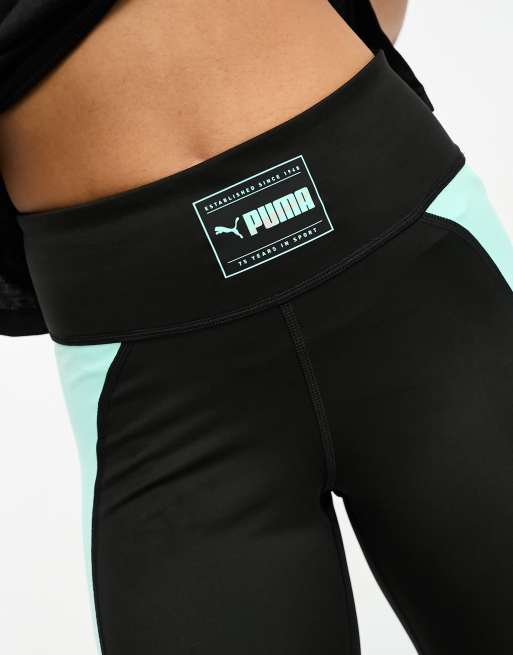 Puma Fit Eversculpt high waist 7/8 leggings in black and mint