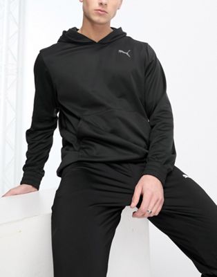 Puma Fit lightweight fleece hoodie in black