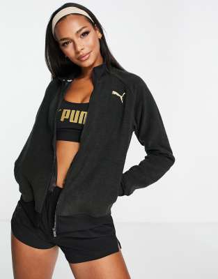 Puma fit sherpa jacket in black