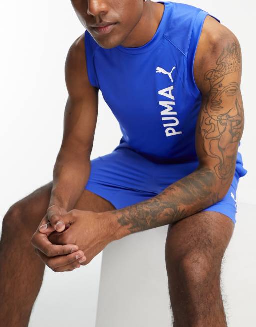 Puma Fit Ultrabreathe muscle tank top in blue