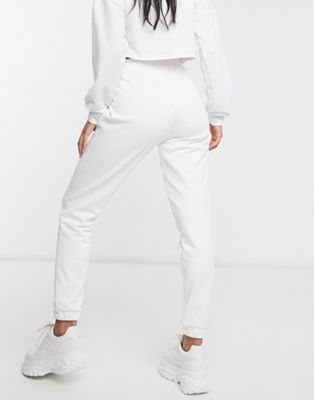 Puma fleece sweatpants in white | ASOS