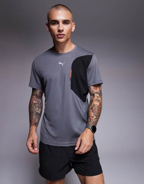 Puma Flex jacquard training pocket t-shirt in cool dark gray - view 1