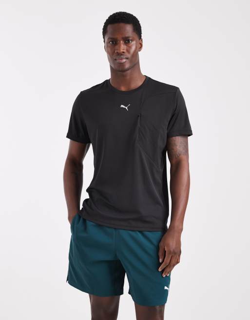 Puma Flex jacquard training pocket t-shirt in puma black