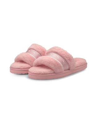 Puma Fluff slider slippers in pink