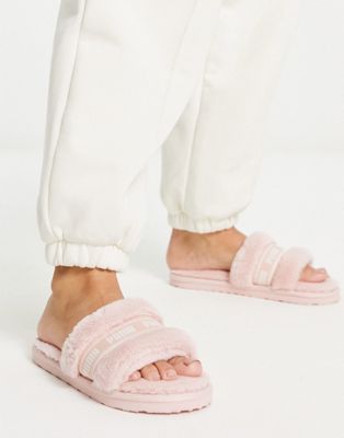 Puma Fluff slider slippers in pink