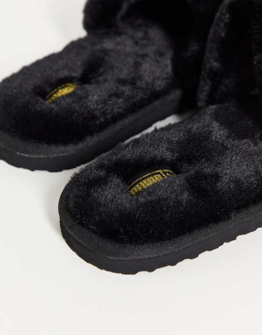 Puma fur slippers store black