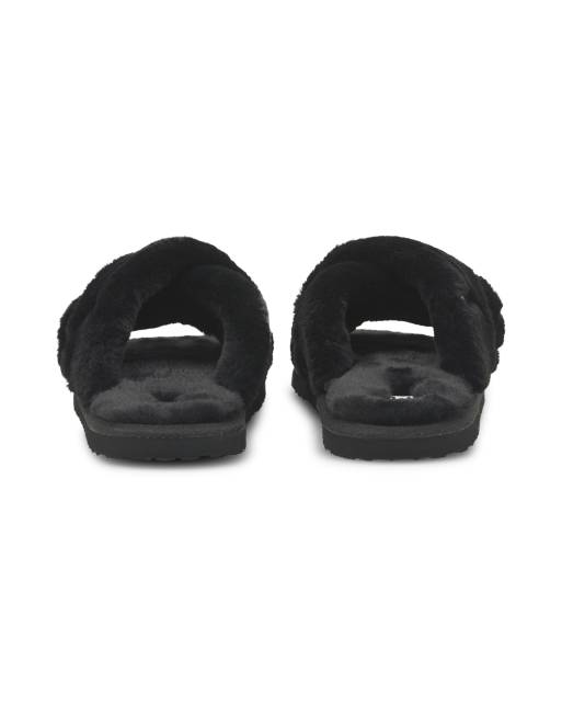 Puma slippers hot sale fur black