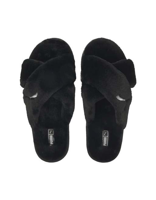 Womens black puma flip hot sale flops