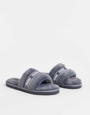 Puma Fluff slippers in grey