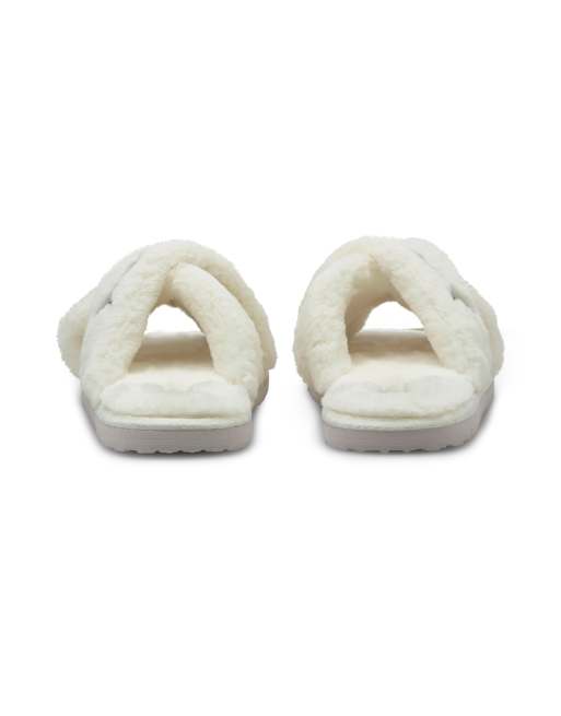 Puma Fluff slippers in white ASOS