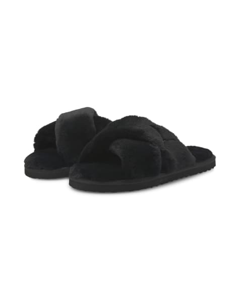 PUMA - Fluff - Sorte hjemmesko - view 1