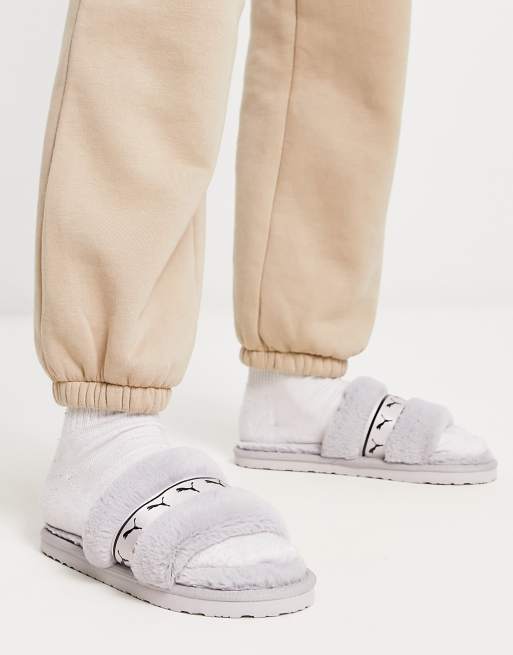 PUMA – Fluff – Szare kapcie