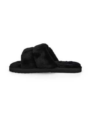 Black fluffy clearance puma slides