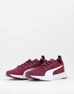 Puma Fly Runner trainers in burgundy and black