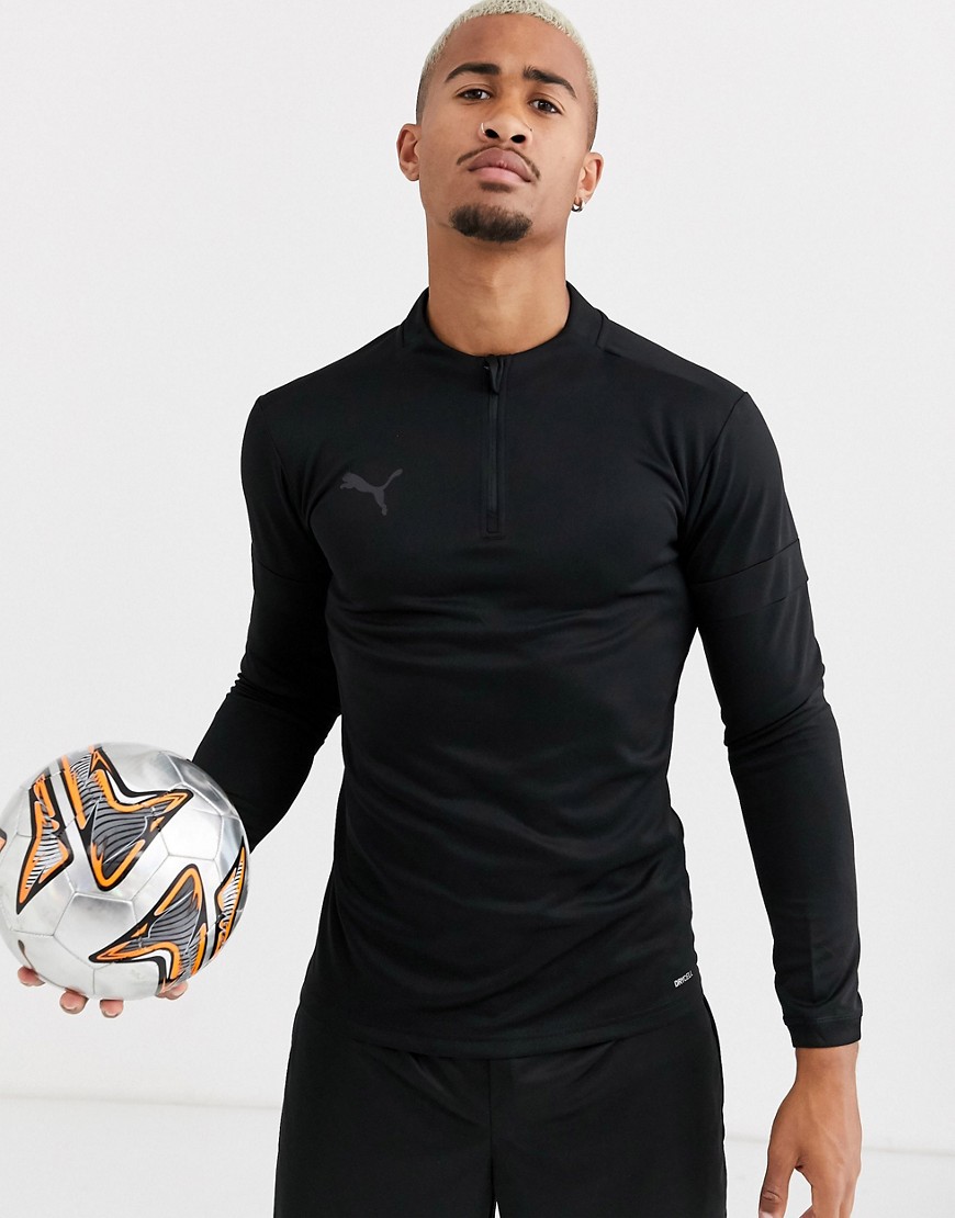 Puma Football 1/4 zip sweat in black exclusive to ASOS