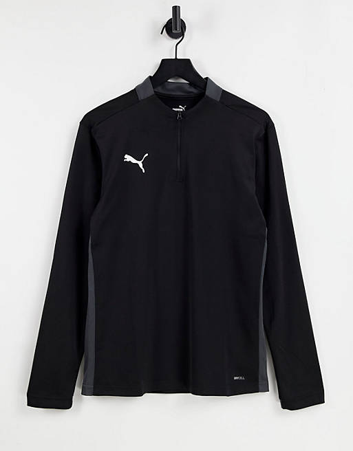 Puma Football 1/4 zip top in black