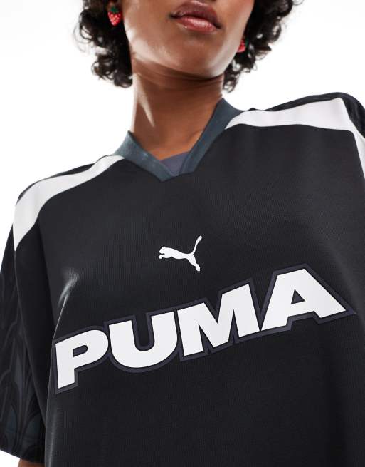 PUMA – Football – Czarna dżersejowa sukienka , 2 z 4