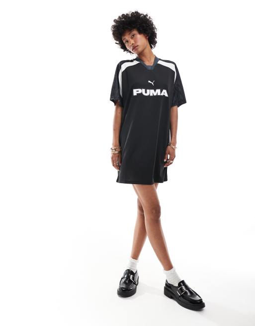 PUMA – Football – Czarna dżersejowa sukienka , 4 z 4