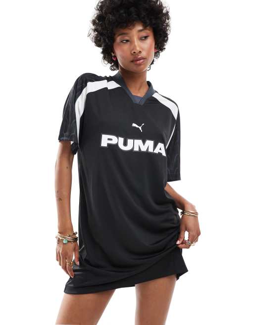 PUMA Football jersey dress in black