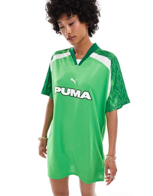 Puma Football jersey dress in green