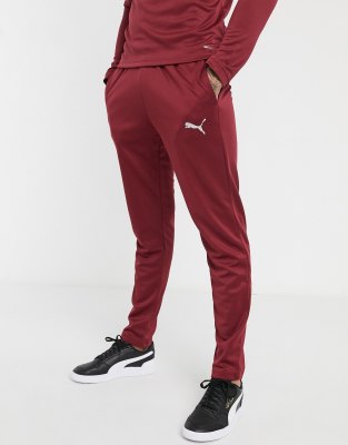 Puma Football joggers in burgundy 