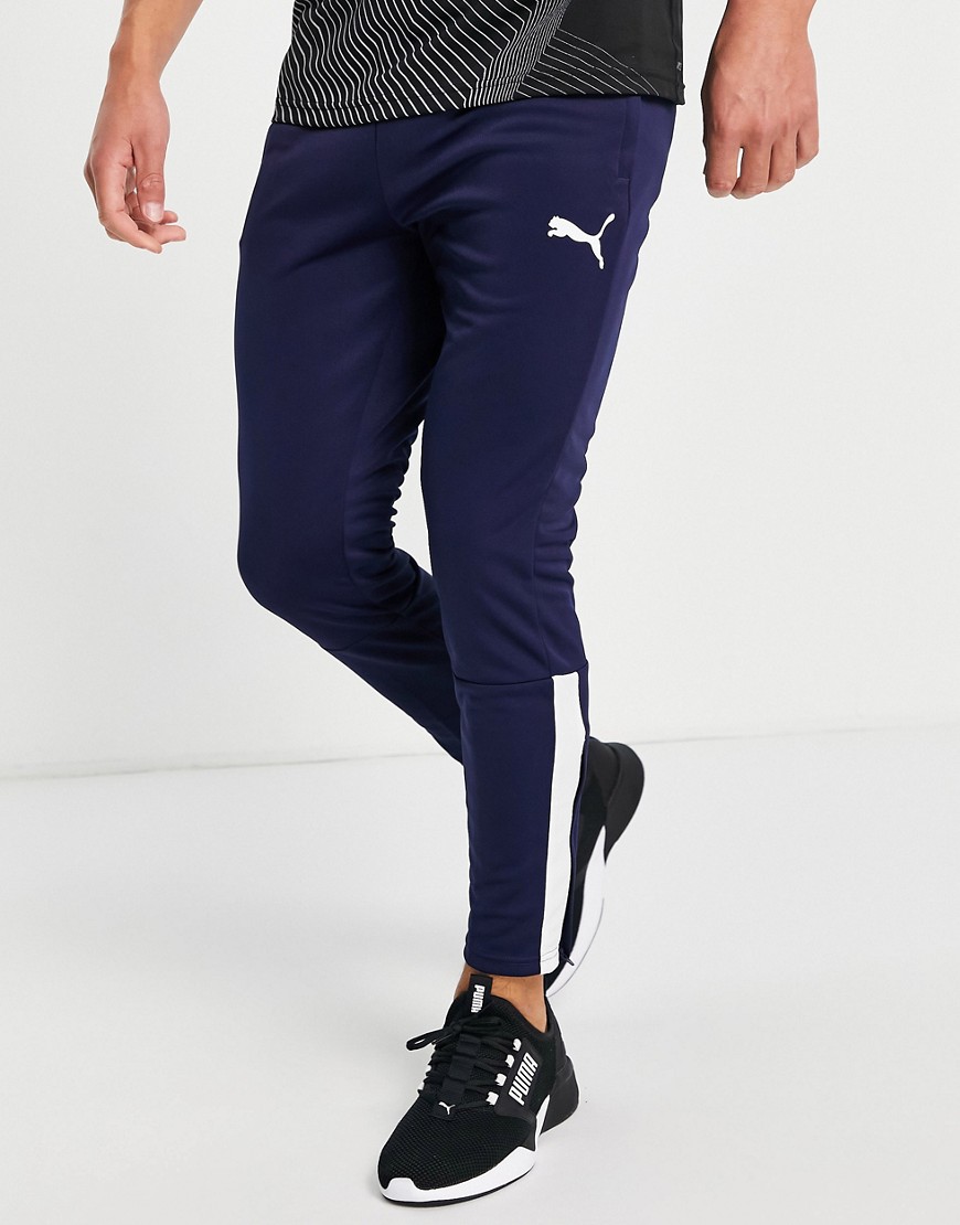 Puma Football joggers in navy with white panels