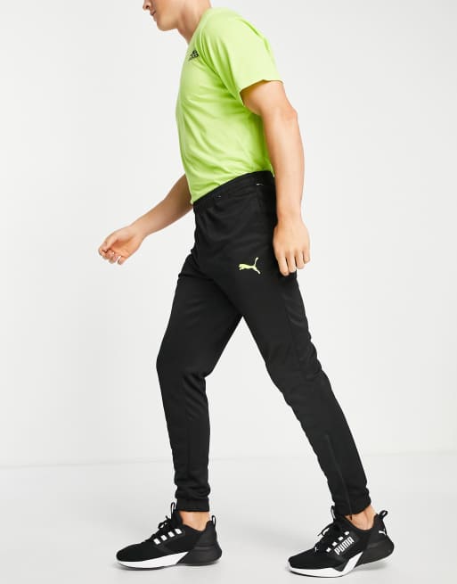 PUMA Football - Joggers neri con stampa gialla e zip corta, 2 di 4