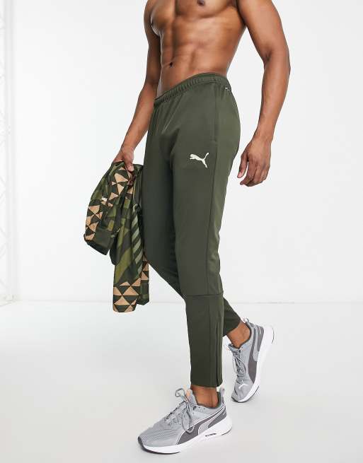 Puma Football Park trackies in dark khaki
