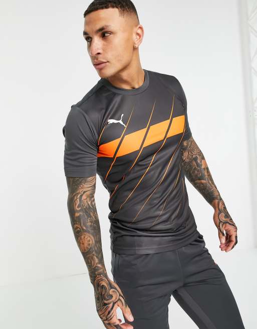 Puma football play graphic shirt in orange