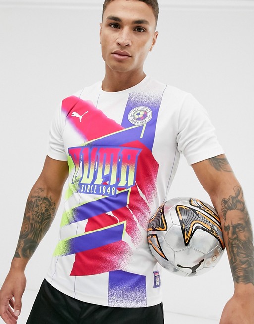 Puma Football retro t-shirt in white
