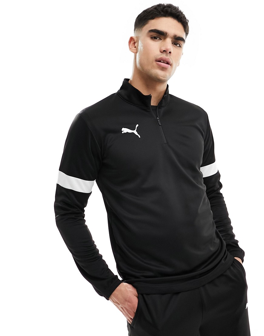 Puma Football Rise 1/4 zip sweatshirt in black